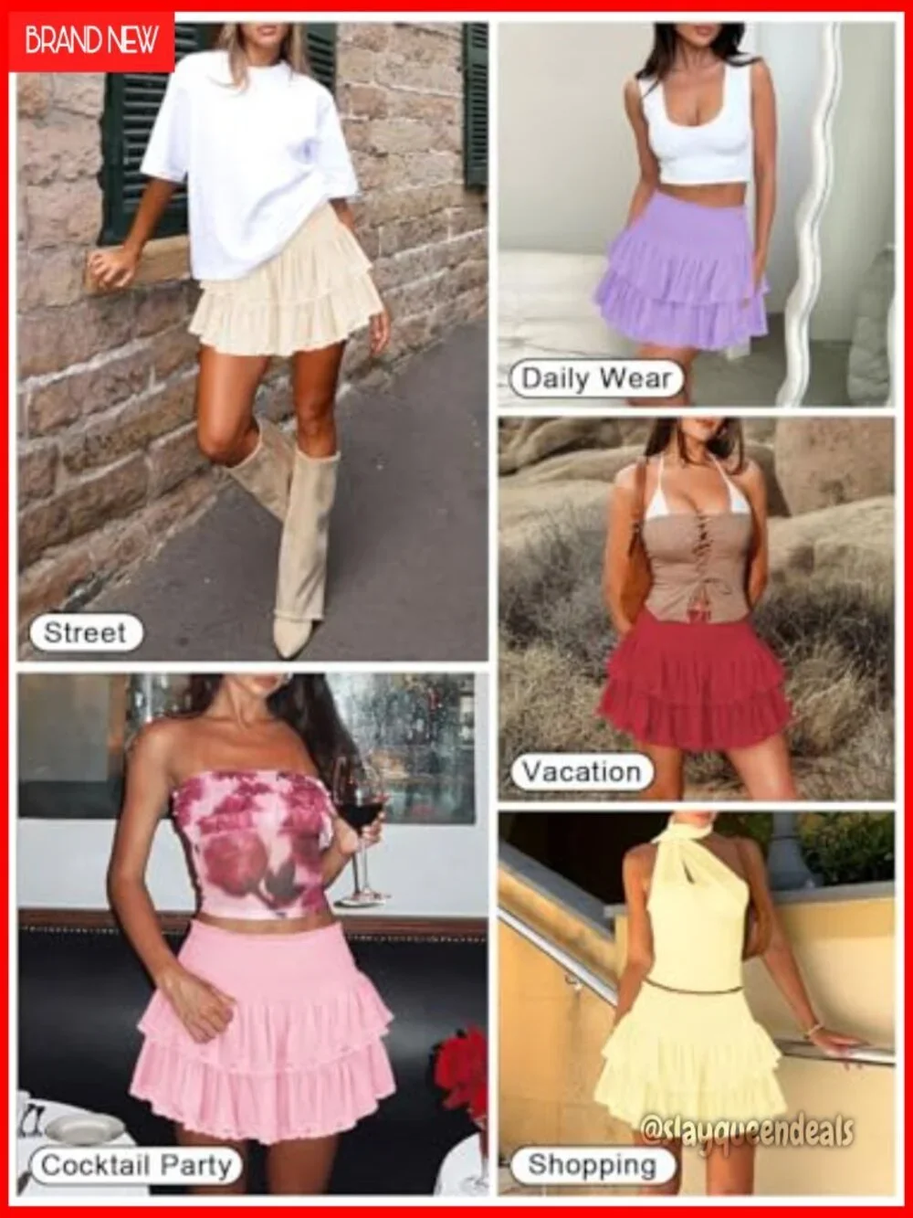 High Waist Ruffle Mini Skort with Built-In Shorts for Golf Tennis Active Wear